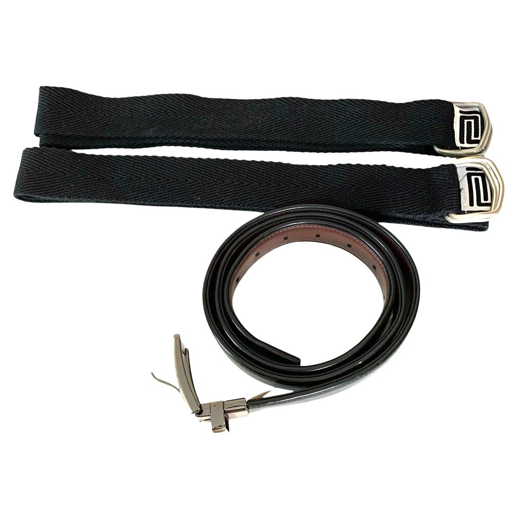 Lot of 3 Mens Belts: 2 ProClub Web Fabric Black & 1 Reversible Black/Brown 38/40